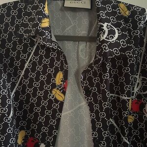 Gucci Black and Yellow Blazer with Monogram Pattern